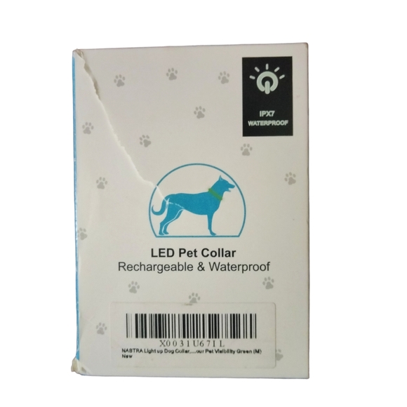 NIB Neon Green LED Pet Collar (Waterproof & Rechargeable) - Picture 2 of 9